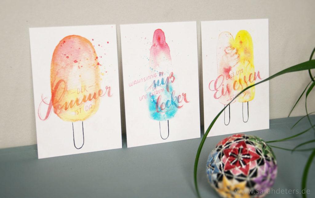 postcards stationery watercolor lettering papeterie