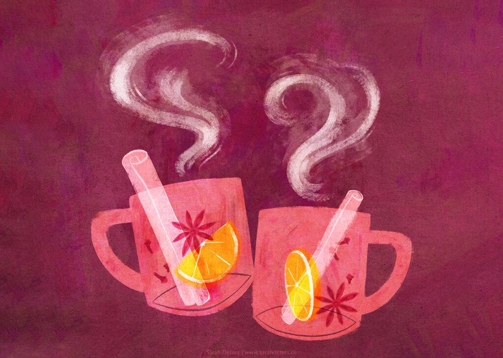 Steaming Mulled Wine Illustration Sarah Deters